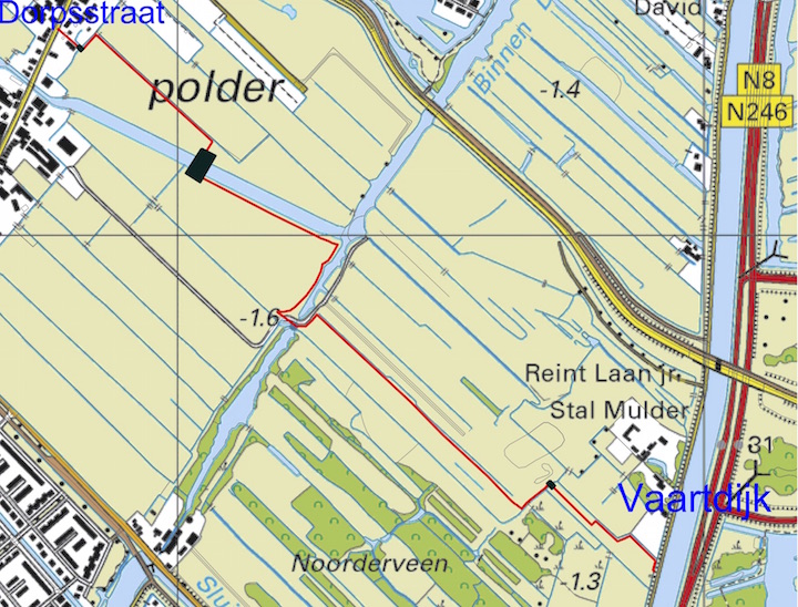 Kaart Laarzenpad Noorderveen
