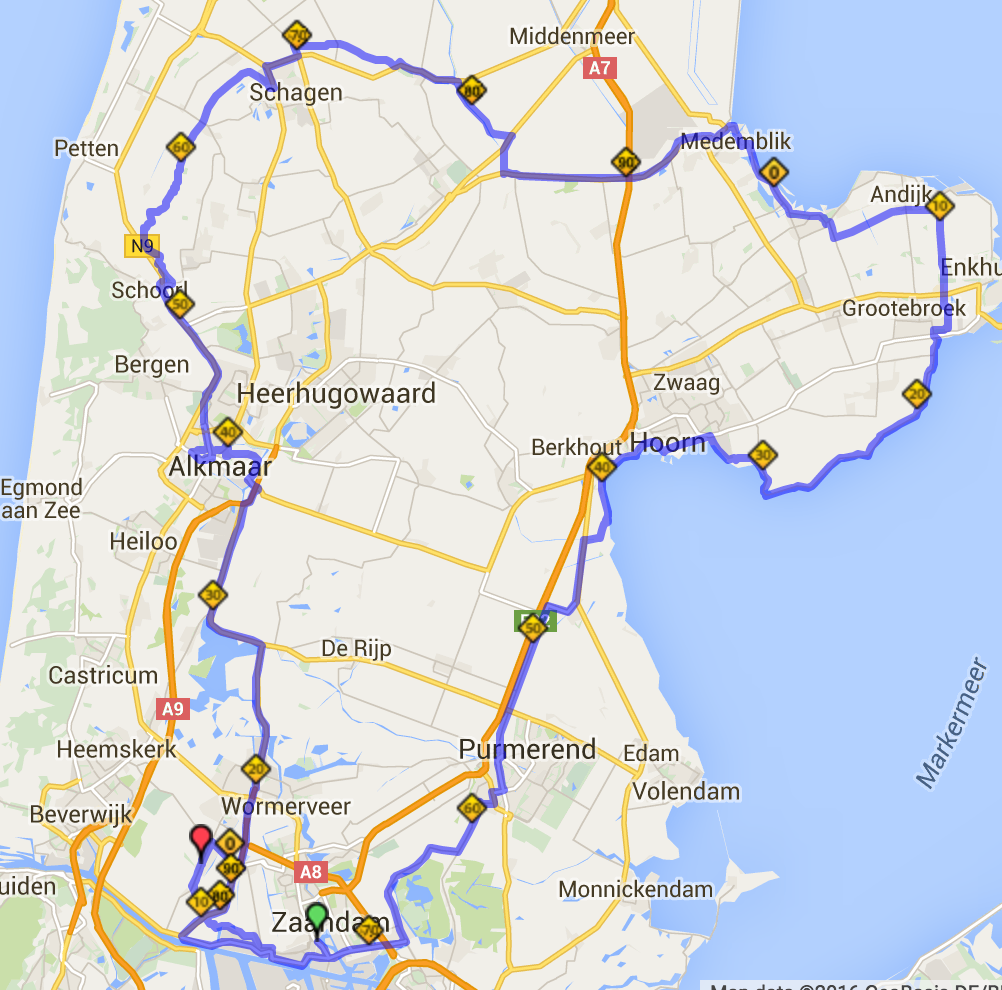 route ronde noordholland 2016
