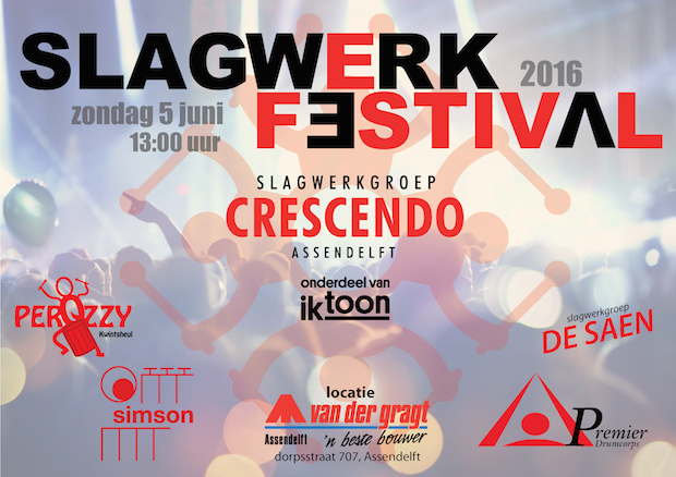 Poster Slagwerkfestival 2016 liggend
