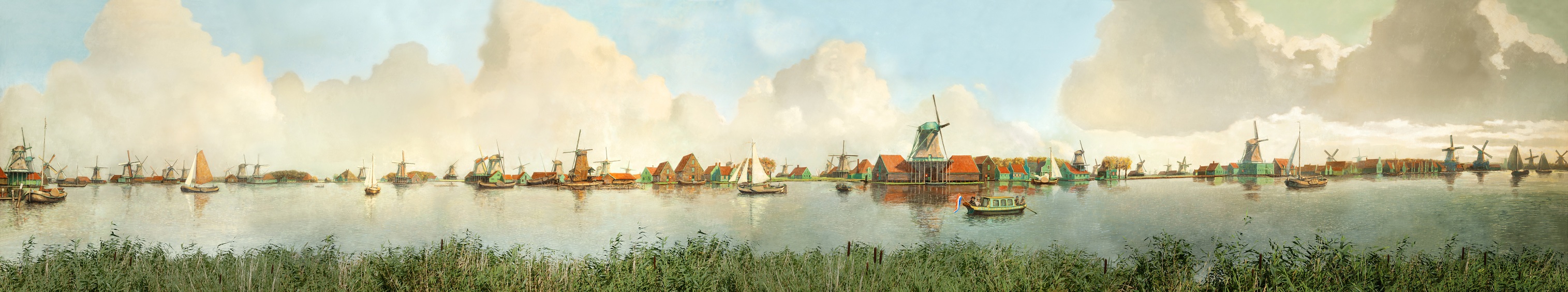 founder-of-the-society-of-zaan-mills-frans-mars-painted-this-mill-panorama-in-the-nineteen-fourties